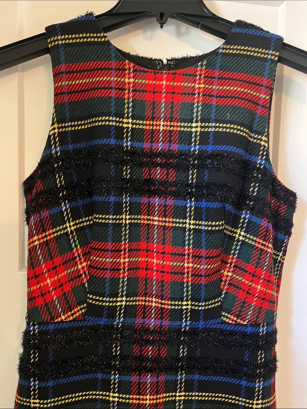 J Crew Sleeveless Red Plaid Sheath Dress - Picture 5 of 7